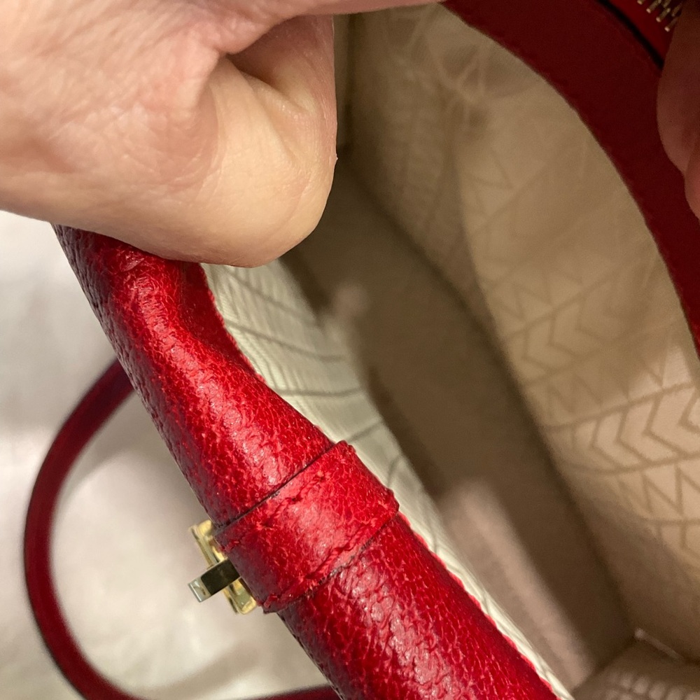 Michael Kors red pebbled leather purse, Excellent Condition - Picture 8 of 16